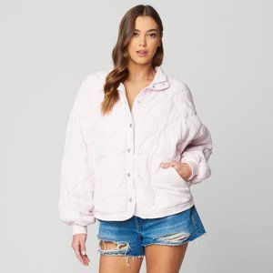 Blank NYC Late Night Feelings Quilted Jacket in White, Size Medium